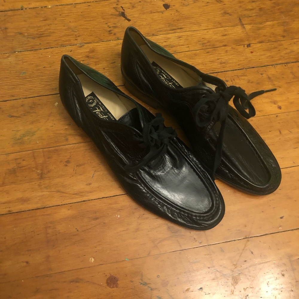 Italian Genuine Leather Black dress shoes